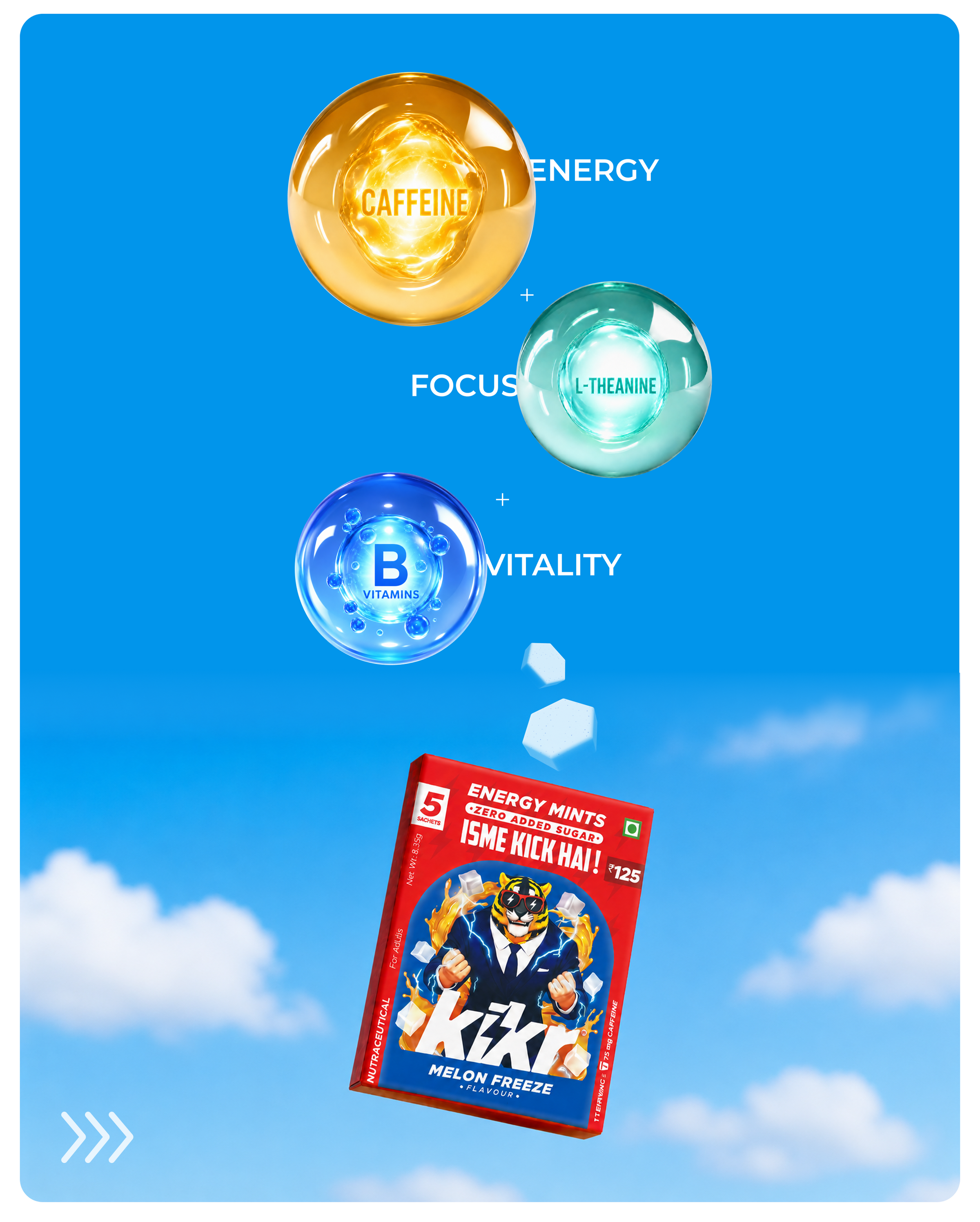 KIKR Energy Mints with caffeine, L-theanine and B vitamins