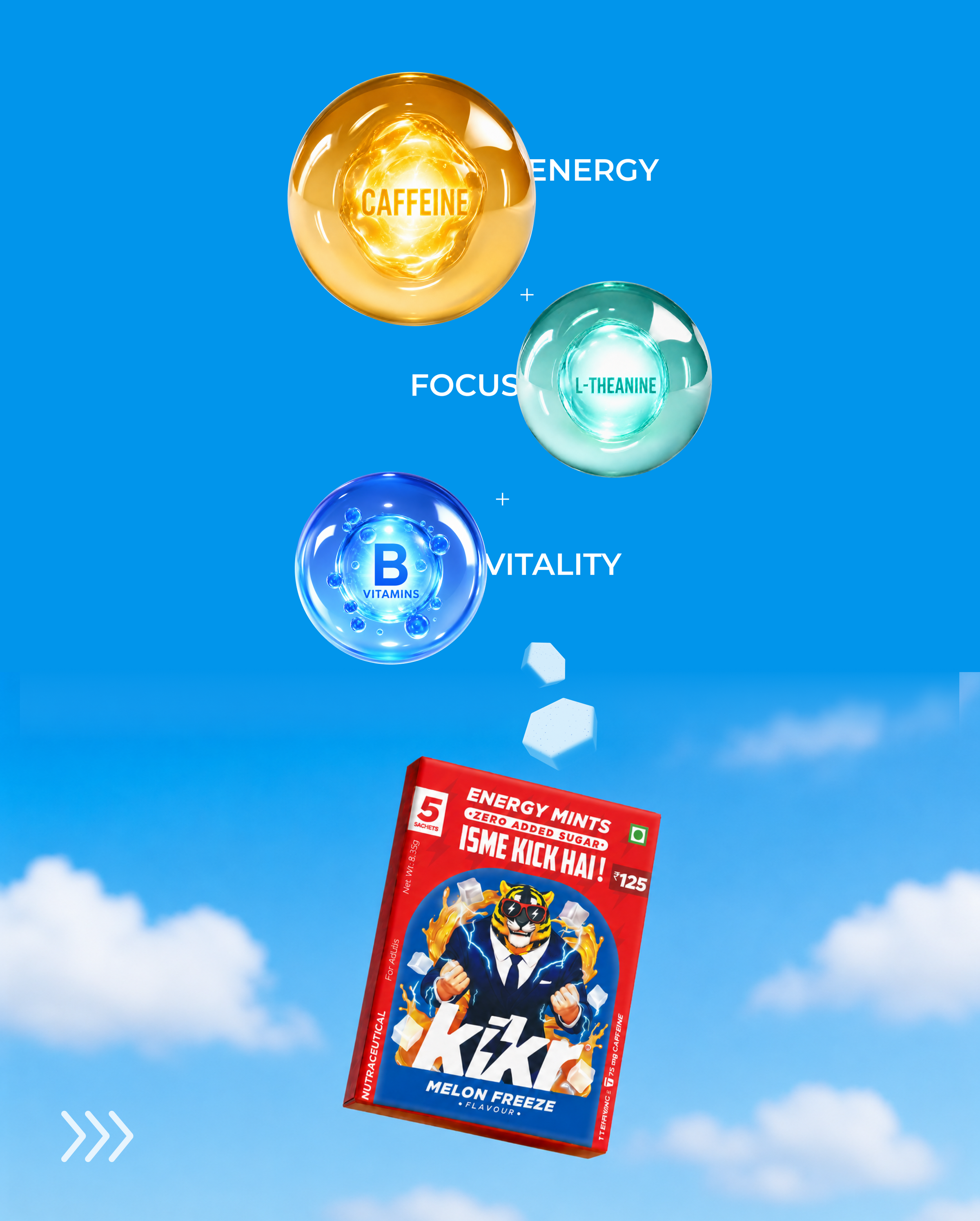 KIKR Energy Mints with caffeine, L-theanine and B vitamins
